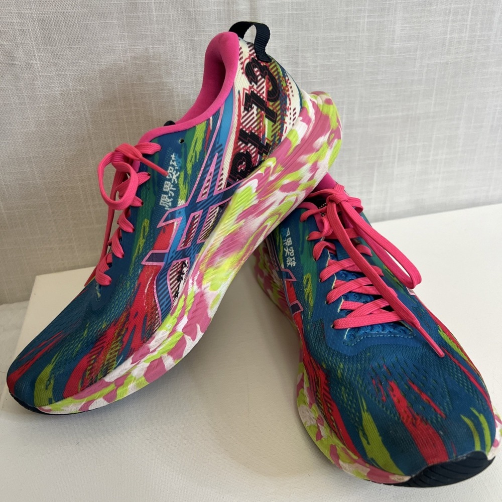 ASICS Noosa Tri 13 Women's Running Shoe Size 10 Bright Colorful Pink Blue Green
